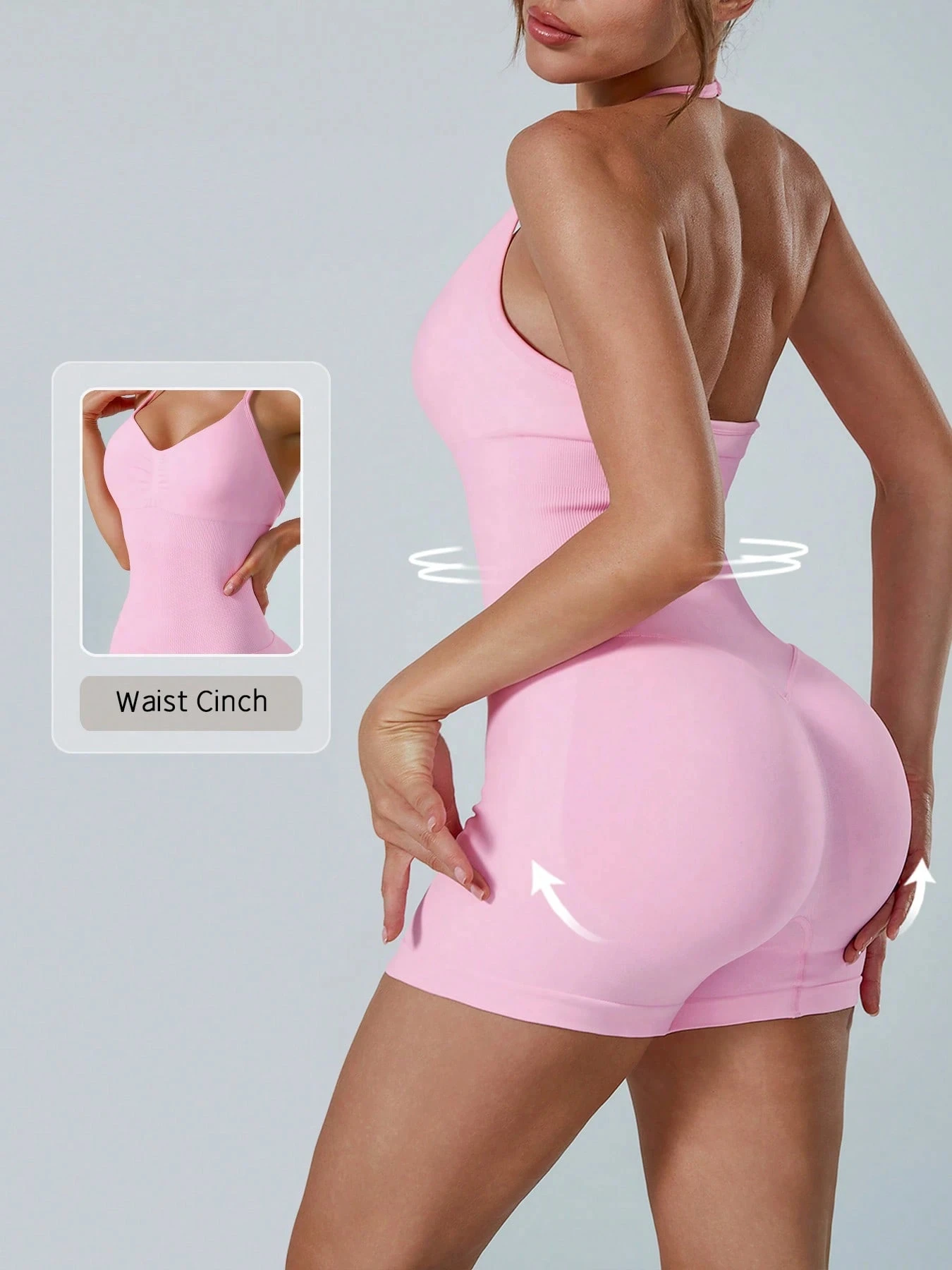 Women Seamless Yoga Jumpsuit Cross Back Butt Lifting One Piece Bodysuit Quick Dry Stretch Gym Workout Fitness Playsuit Sportwear
