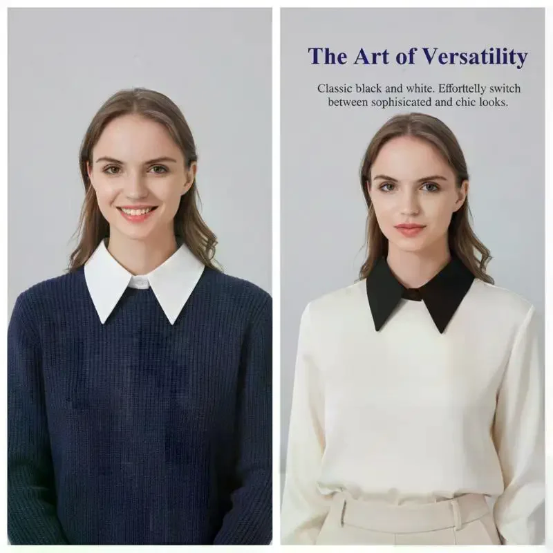 Fashion Detachable Collar for Shirt Blouse Women Removable Fake False Collar Layered Look Office Essentials