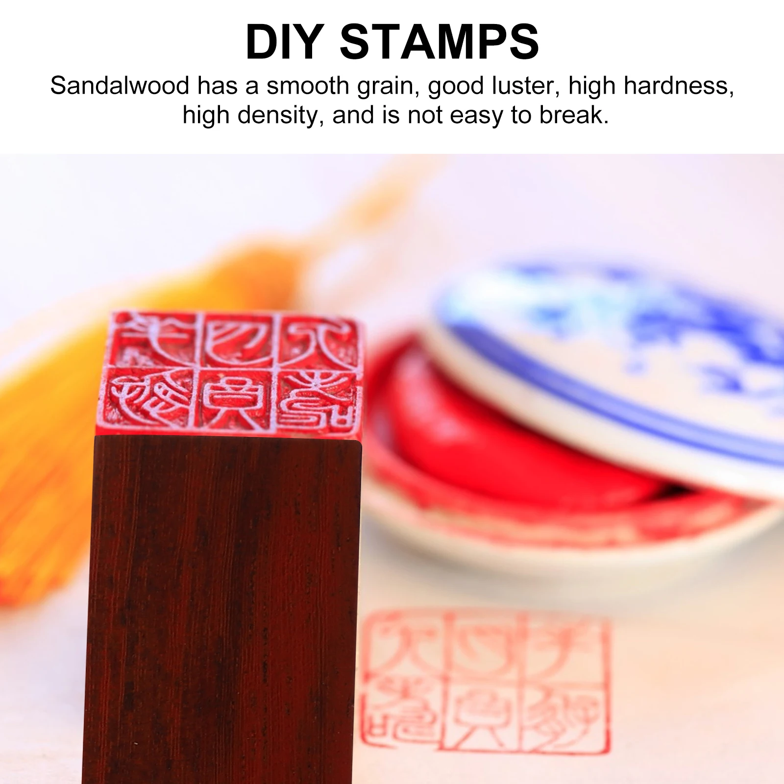 

2Pcs Square Blank Stamps DIY Wooden Seal Engraving Craft Practical Stamp Block Smooth Grain High Density