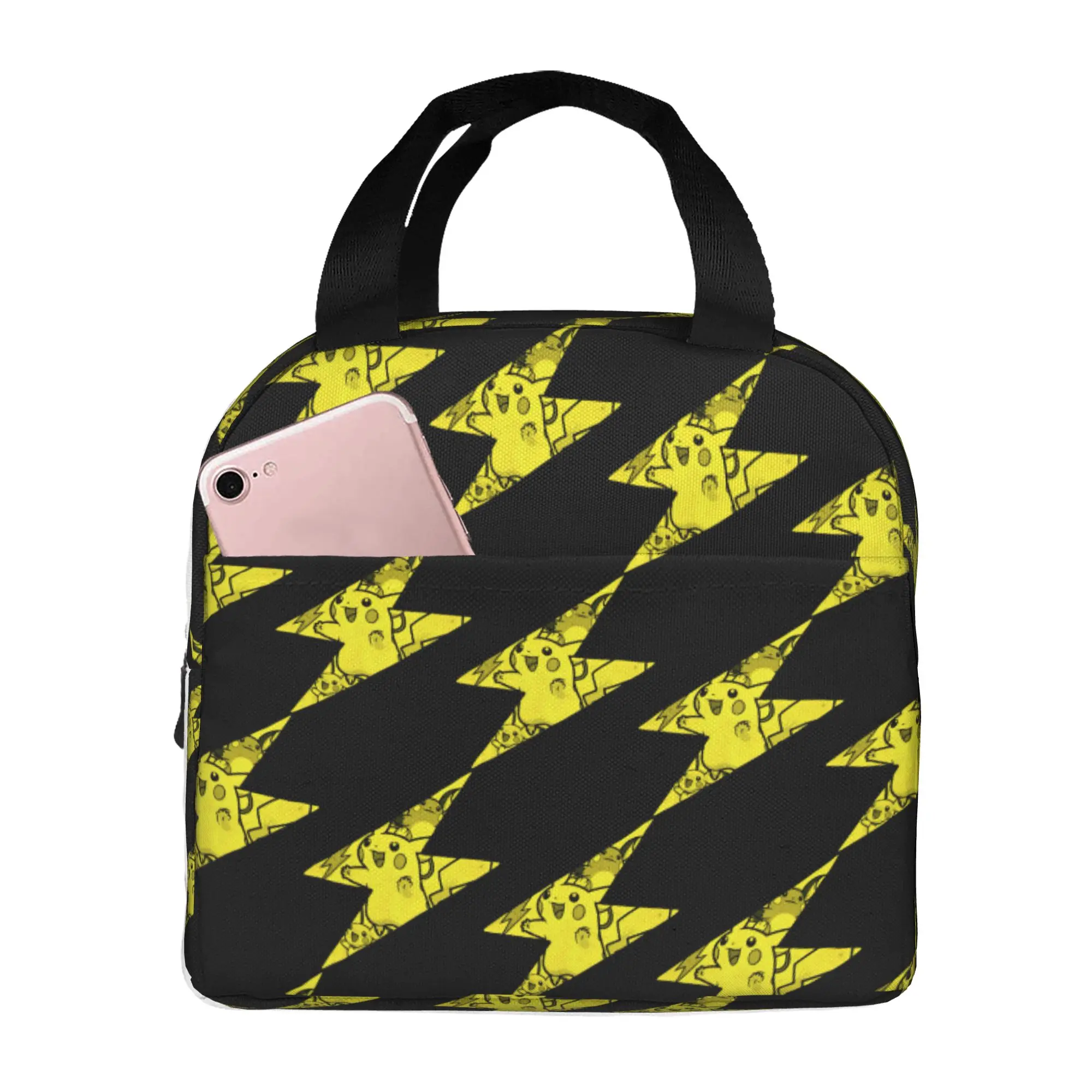 

Custom P-Pikachus Insulated Lunch Tote Bag for Women Men Cartoon Portable Cooler Thermal Bento Box Work School Travel