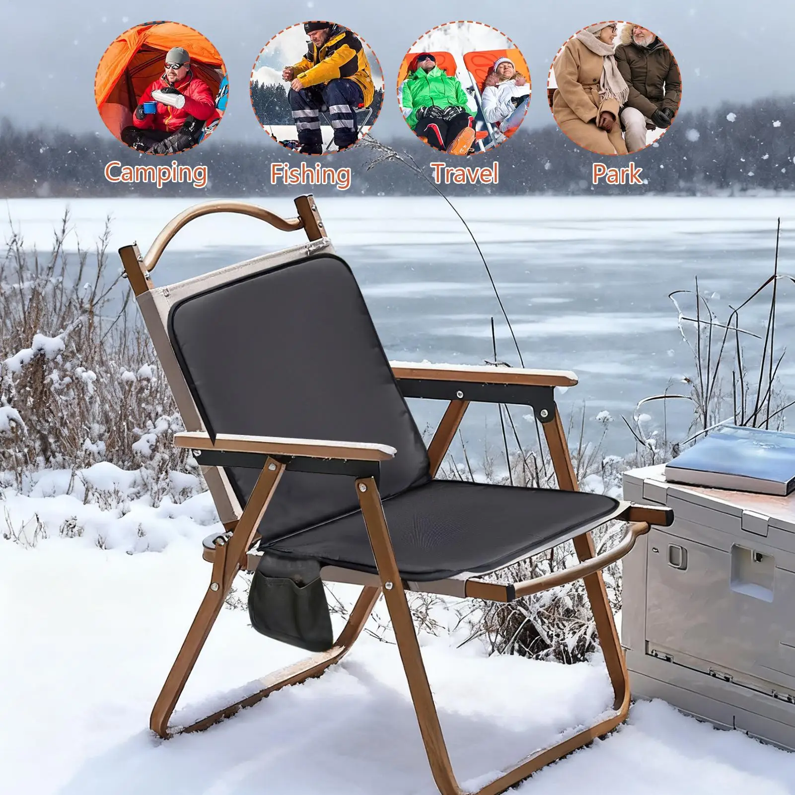 Heated Seat Cushion For Chair Back Support USB Plug-in Electric Heated Seat Cushion For Bleachers For Cold Weather Women Men