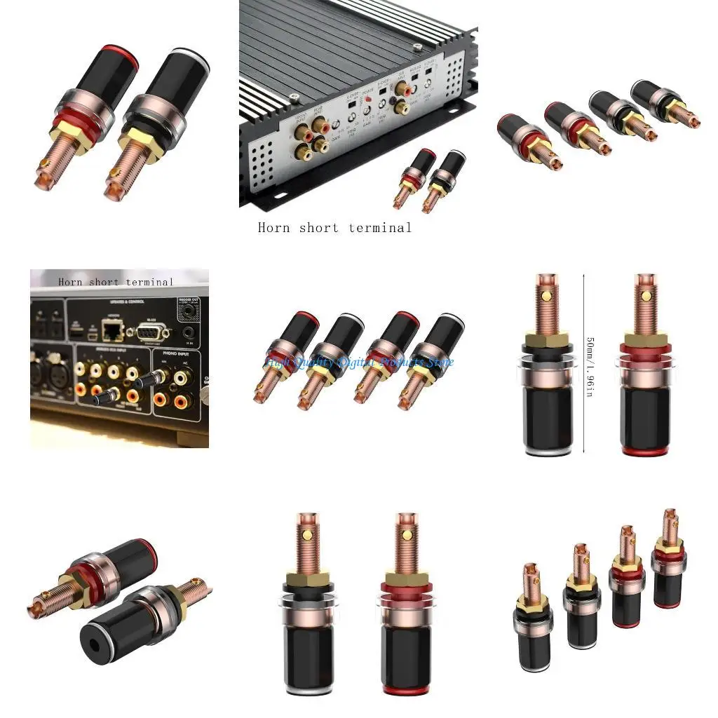 

U2JE 4Pcs Speaker Terminals Binding Post for Banana Plug Connectors Terminals Socket