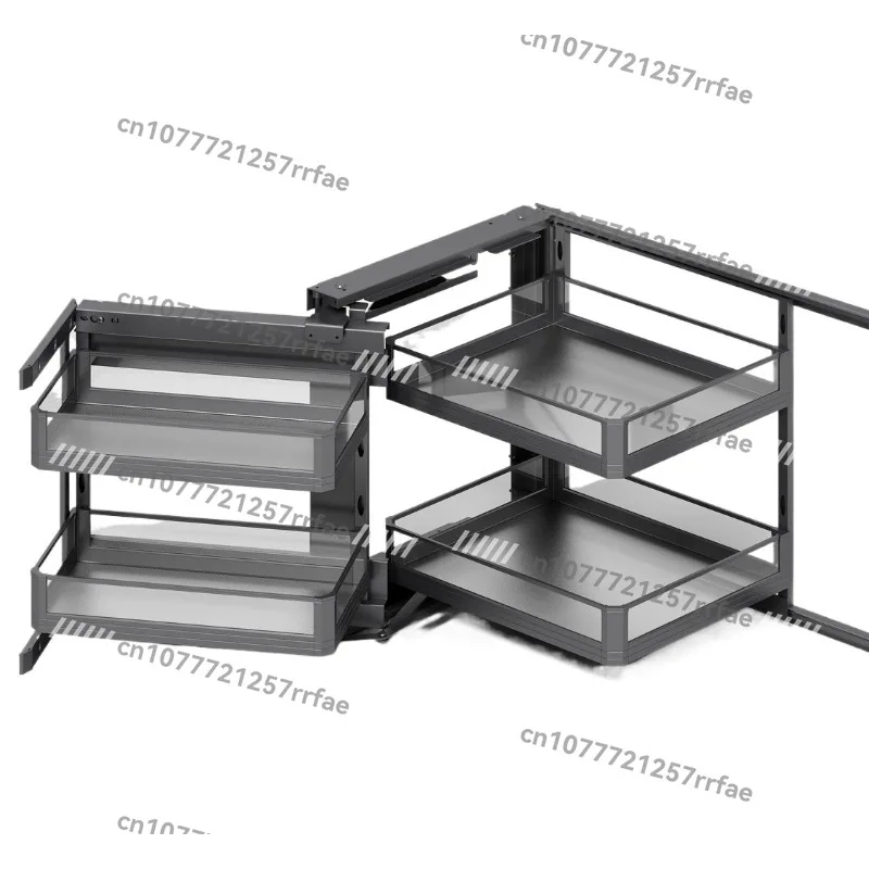 

Modern Style Kitchen Furniture Accessories Soft Close Slide Pull Out Pantry Unit with Glass Magic Corner Cabinets Storage