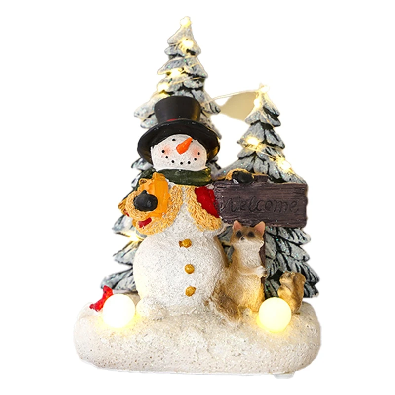 Christmas Music Rotating Santa Claus Tree Christmas Ornaments Resin Crafts Christmas Home Decoration B-SPMI