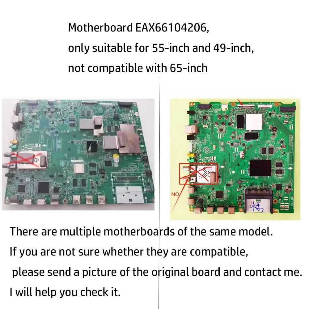 Compatible LG TV EAX66104206 Motherboard for 49UB8550 55UB850V 49UB850V 55UB8550 55UB850V-ZD Main Board EBT62954607 EBU62888601