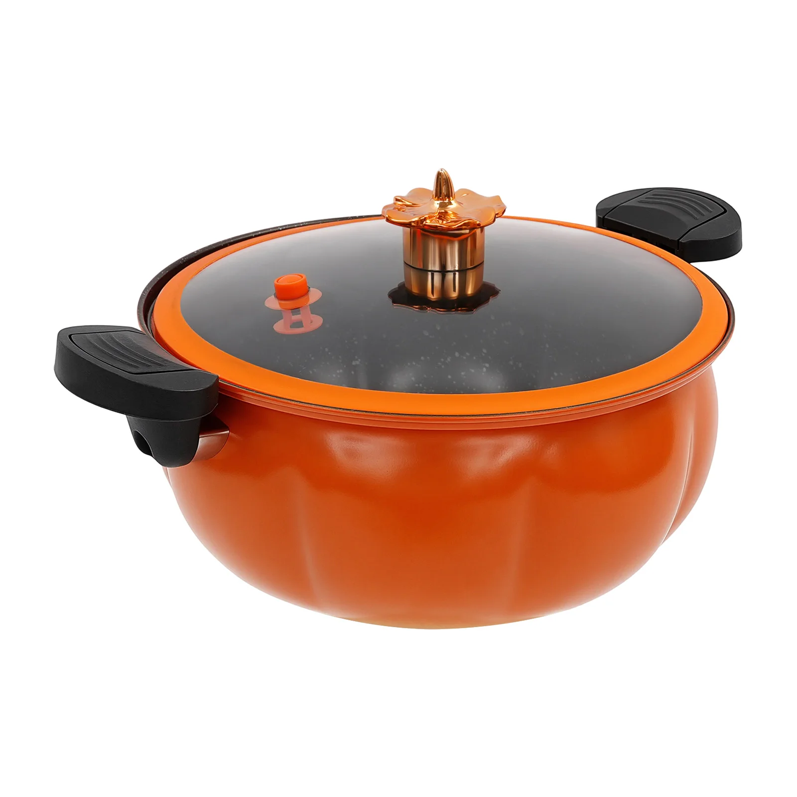 8L Pumpkin-Shaped Micro Pressure Cooker, Non-Stick Pressure Pot with Transparent Lid, Small Gas Pressure Cooker for Home Kitchen (Orange)