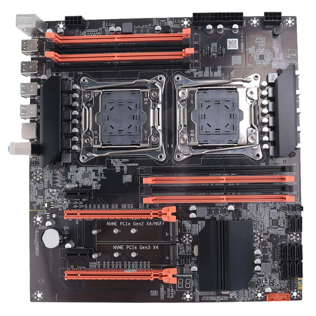 لوحة أم X99 مزدوجة لوحدة المعالجة المركزية + كابل SATA + كابل تبديل + حاجز + شحم حراري LGA 2011 DDR4 تدعم اللوحة الأم لوحدة المعالجة المركزية 2011-V3