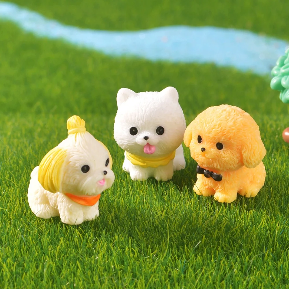 Mini Dog Figurines Set, 14 PCS Resin Puppy= Ornaments For Fairy Garden, Lawn Decor, Terrarium, Cake Topper= Christmas Ornament