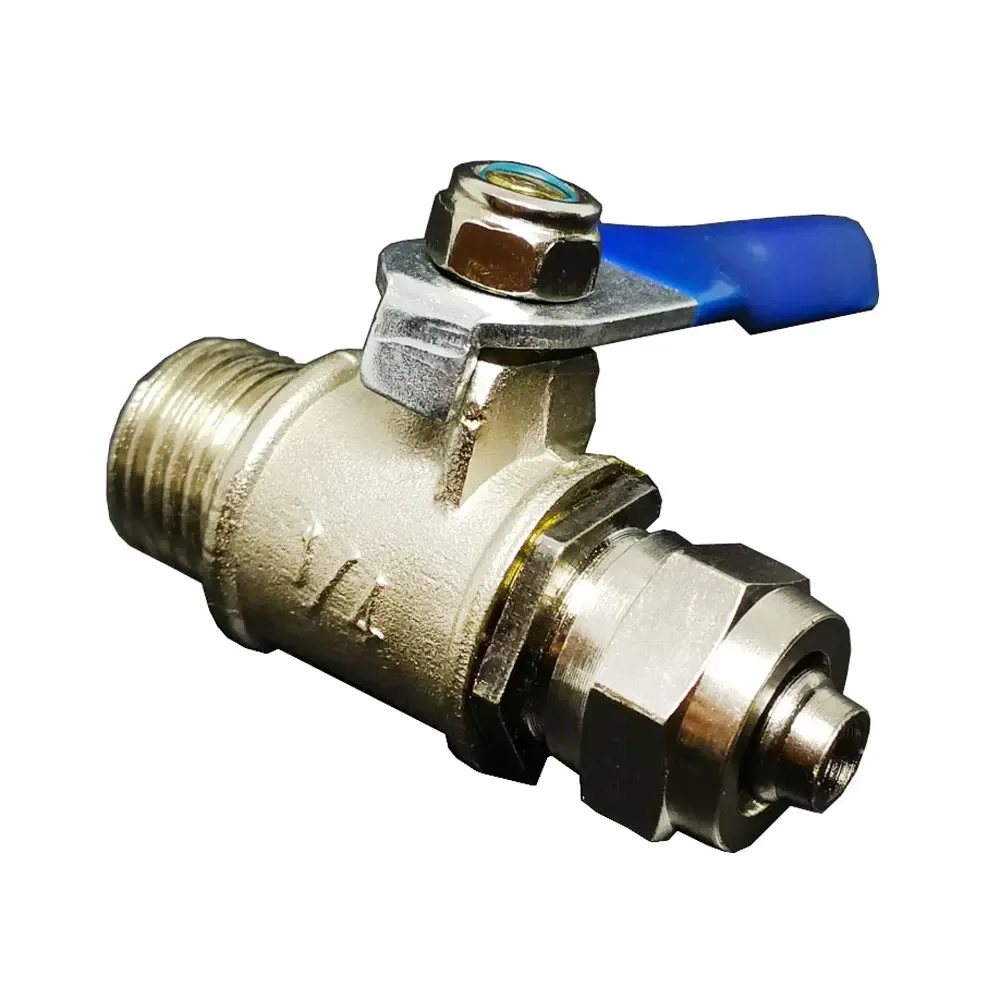 Quick Fitting Fast Twist Joint Ball Valve 1/4 Male Thread Connection 6 8 10mm PU Air Hose Brass Nickel Plating