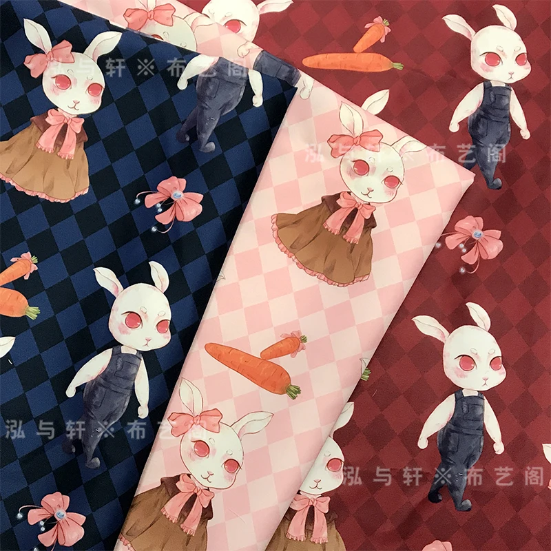 Polyester kumaş destek saten kadife için sevimli çocuk elbise masa örtüsü tasarımcı el yapımı Diy dikiş metre malzeme tarafından