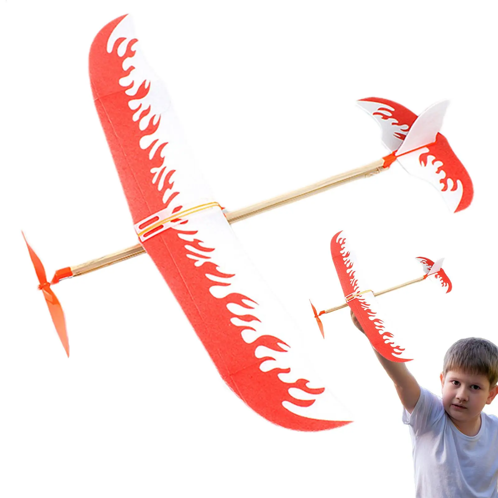 1pc Rubber Band Powered Glider Model Aircraft Kit Flying Game Play Kids Students Adults Outdoor Sports Activity Toy Kid Birthday