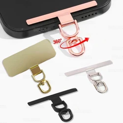 2/1PCS 360°Rotation Metal Phone Lanyard Clip Patch 0.3mm Ultra-thin Phone Case Rope Connect Pad Cellphone Anti-loss Hanging Card
