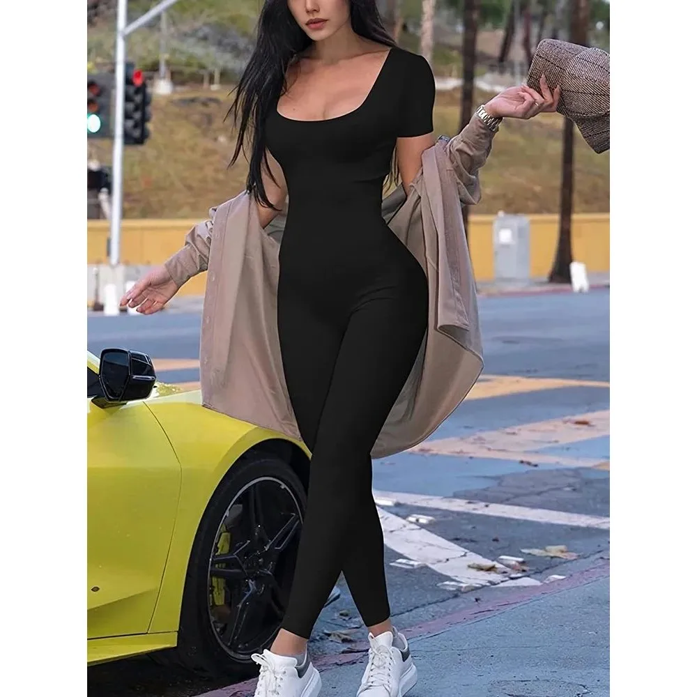 

Women's Skinny Bodycon Jumpsuits ort Rers Low Waist Cotton Spring Faion Ladies' Suit Casual Wear