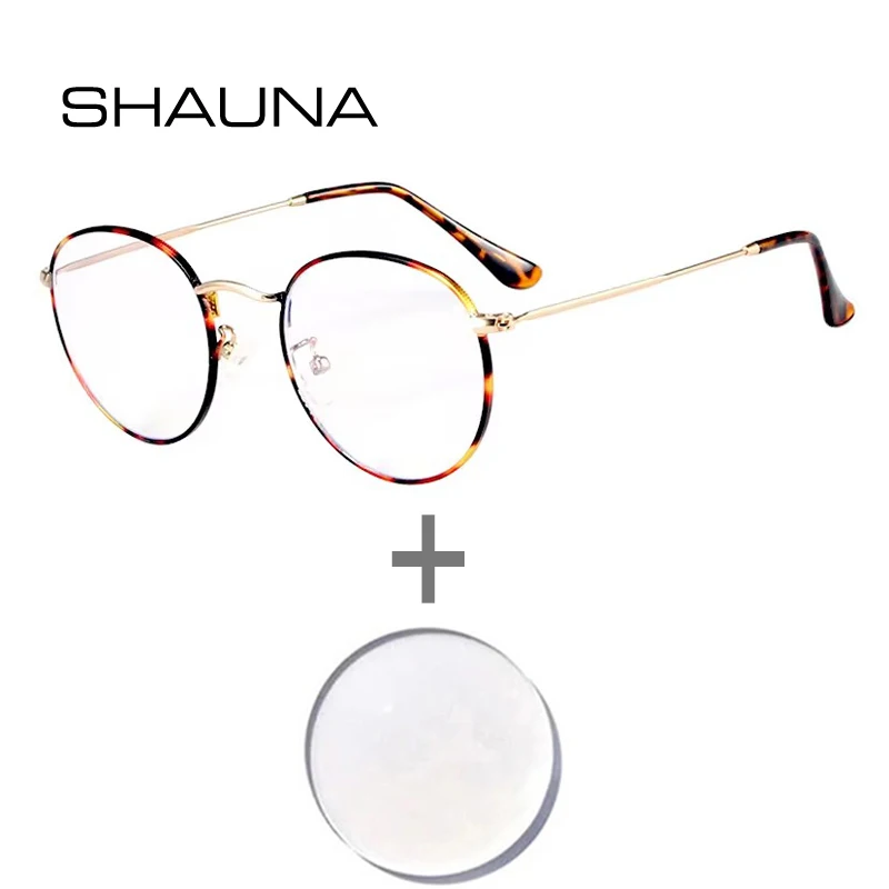 SHAUNA Retro Classic Round Punk Metal Frame Women Prescription Glasses Fashion Men Myopia/Hyperopia/Progressive Optical Eyewear