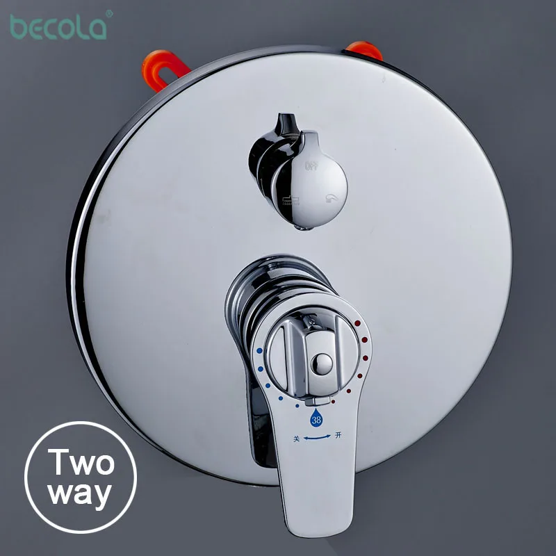 Kotak Dinding Kuningan MixerBrass Terpasang Tersembunyi Katup Penyampur Katup Pengatur Suhu Konstan Keran Mandi Termostatik Krom 3 Cara