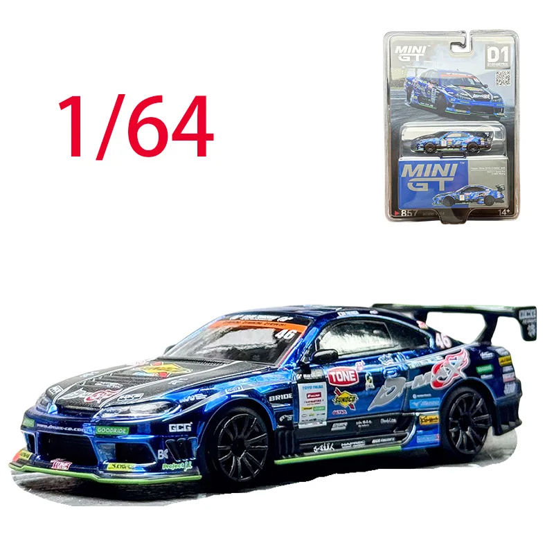 

MINIGT Diecast 1/64 Scale Nissan Alloy Car Model Nissan Silvia S15 D-MAX #857 Play Vehicles Toys for Boys Original Box