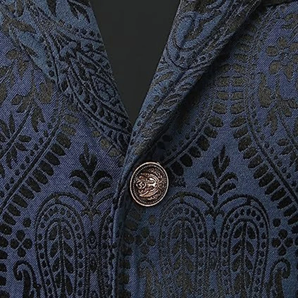 Tops cómodos para hombre, chaleco para hombre, patrón decorativo diario, traje ligero elástico a la moda, traje con botones