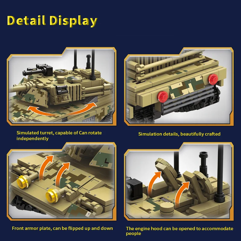 TINSOL Neue 648PCS Baustein Tank Modell Pädagogisches Puzzle Spielzeug für Kinder Baustein Geschenk Set Baustein Spielzeug modell – Detail 4