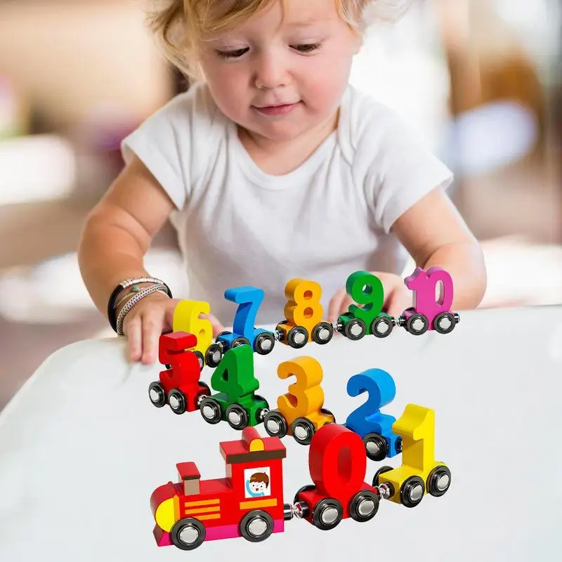 Train Set For Toddler Magnetic Digital Train Puzzle Wooden Train Set For Toddler Number Trains Learning Activities Educational