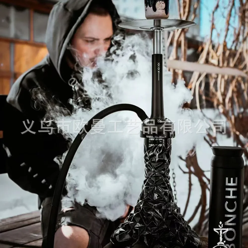 طقم شيشة دوشا 304 من الفولاذ المقاوم للصدأ طقم الشيشة الكبير للتدخين الشيشة الروسية مع زجاجة