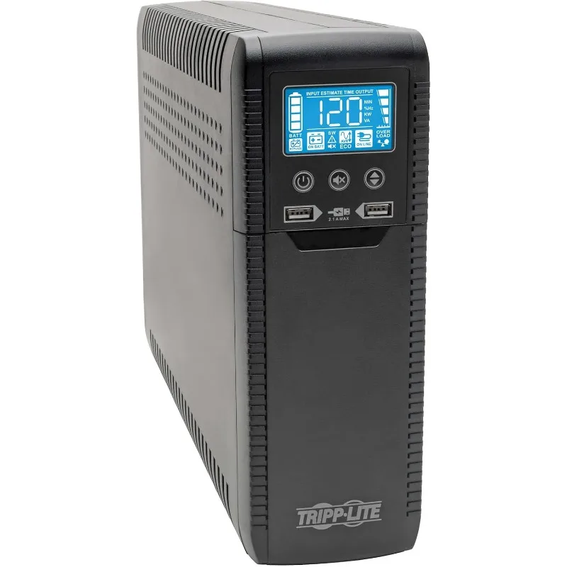 1500VA UPS Battery Backup Surge Protector, AVR, 10-Outlet Uninterruptible Power Supply, USB Charger, Ethernet Protection