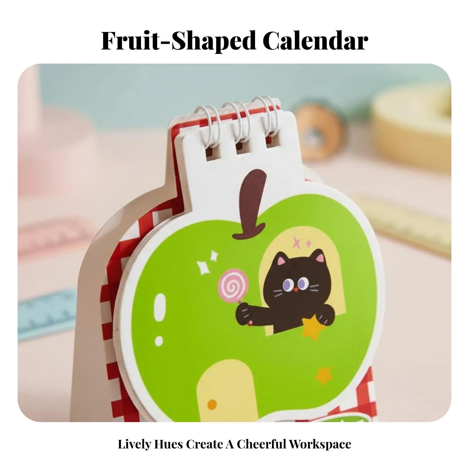 

Мини-календарь с фруктовыми мультяшными рисунками, украшение для стола, канцелярские принадлежности для студентов, новогодний подарок