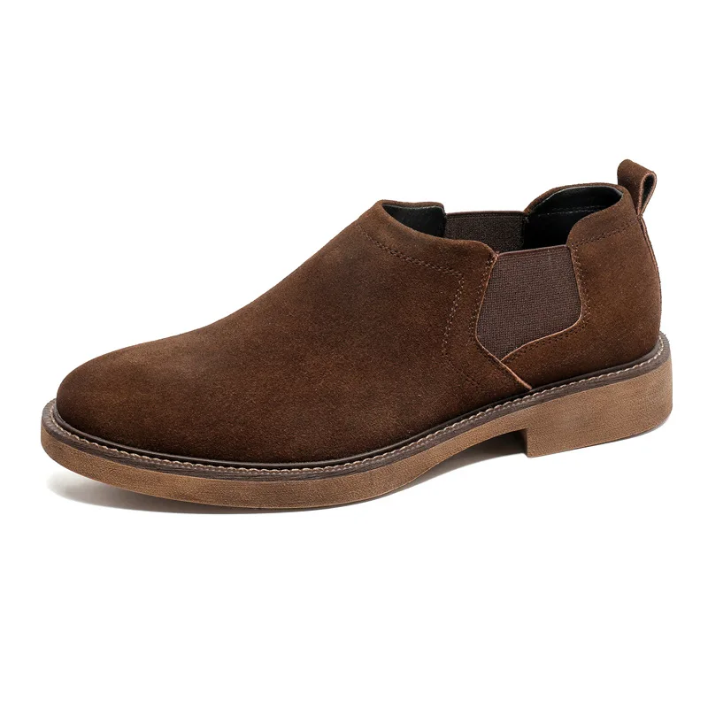 

New Casual British Men Dress Leather Shoes Spring Autumn Cow Suede Ankle Boots High Quality Loafers Men Designer Shoes