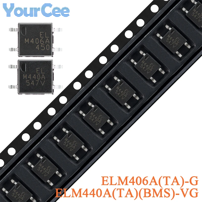 50PCS/5PCS ELM406A(TA)-G ELM440A(TA)(BMS)-VG SOP-4 ELM406A ELM440A Solid State Relay Optocoupler