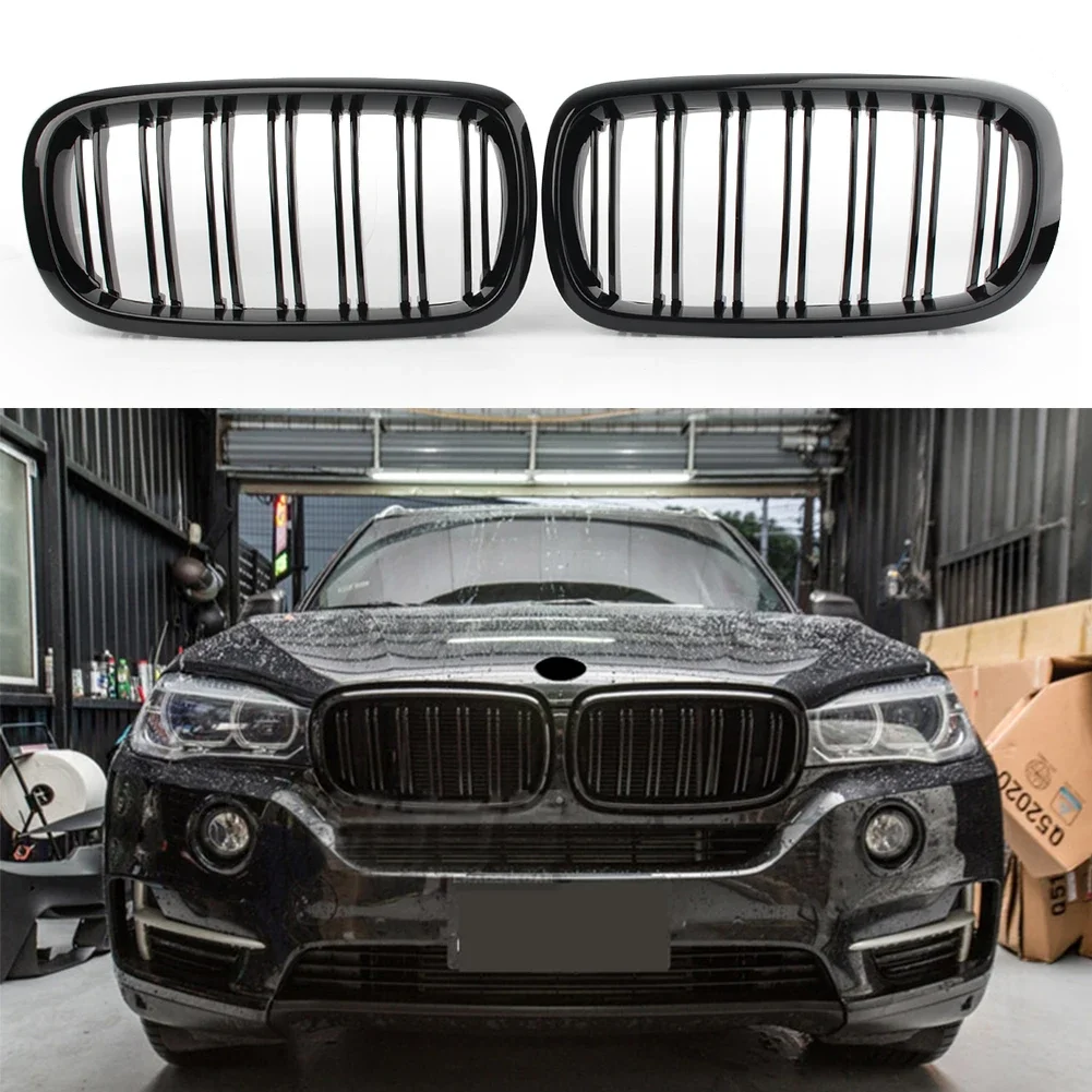 Auto Car Front Grilles for BMW F15/F16 X5 X6 2014 2015 2016 2017 2017 Gloss Black 51712334708(L) 51712334710(R) ABS Plastic