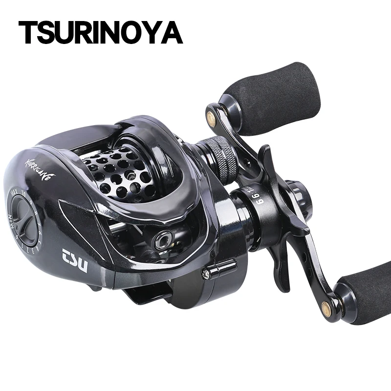 

TSURINOYA High Speed Shallow Spool 6.6:1 Casting Reel 5BB Long Casting Saltwater Lure Fishing Reel Baitcasting Wheel HE50/150