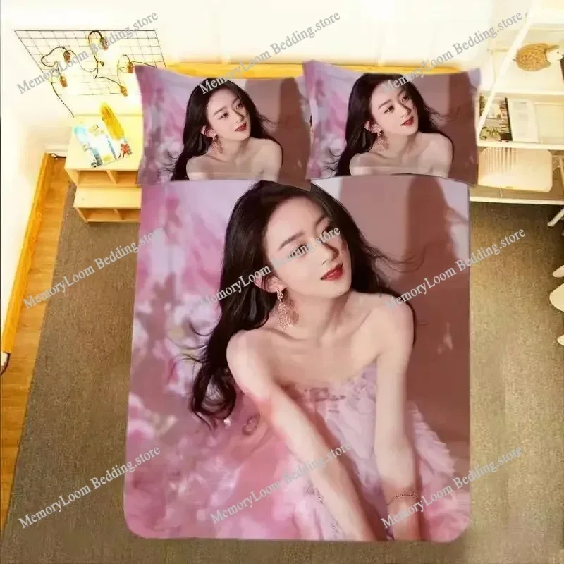 

Fashion Trend Modern Zhao Liying Bedding Set Single/Twin Size Duvet Cover 3D Print Stylish Soft Home Textile Set Luxury Gift