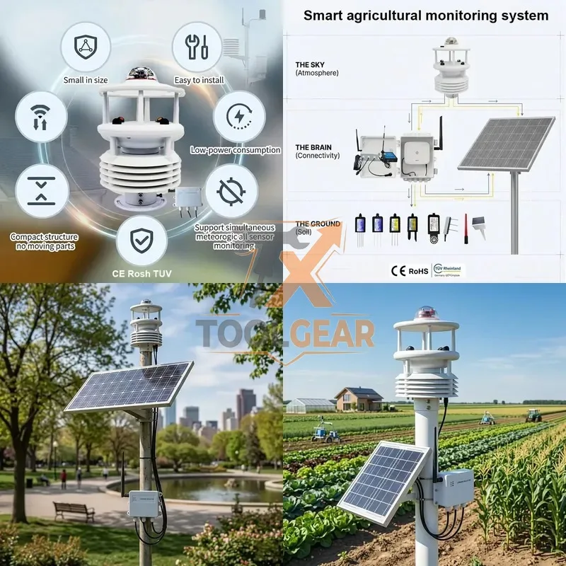 2026hotsale* RS485 MODBUS RTU All in One Temperature Humidity Wind Speed and Direction Pressure Rainfall Compact Outdoor