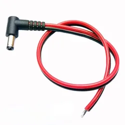 20pcs DC 5.5 X 2.1mm / 2.5mm Male Power Connector Plug Right Angled 90 Degree 5.5*2.1 5.5*2.5 Plug Jack With 18AWG Cable