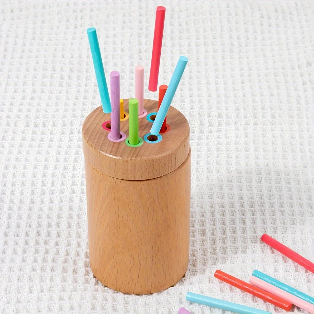 Juguetes de clasificación de colores de aprendizaje de madera Montessori para niños pequeños, juegos de juego de desarrollo sensorial de Motor fino, juguetes de tablero ocupados