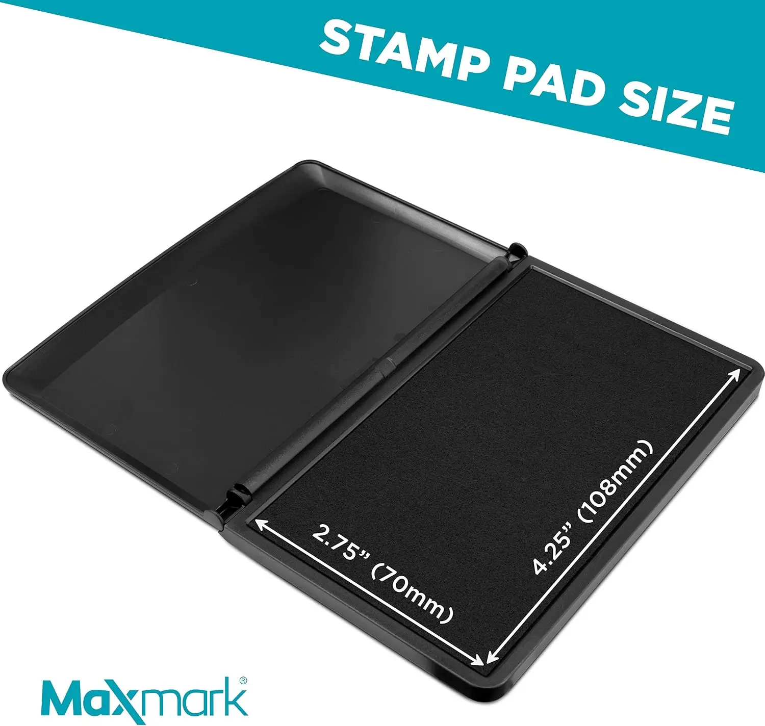 Large Black Stamp Pad 2-3/4 by 4-1/4 Inch Premium Felt for Clear Impressions view 3