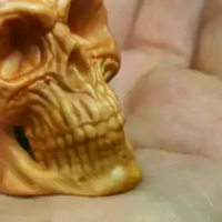 Natural Cypress Engrave Skull Decor Small Statue - Halloween Decoration Party Decoration Props Home Room, Car Bar Decoration