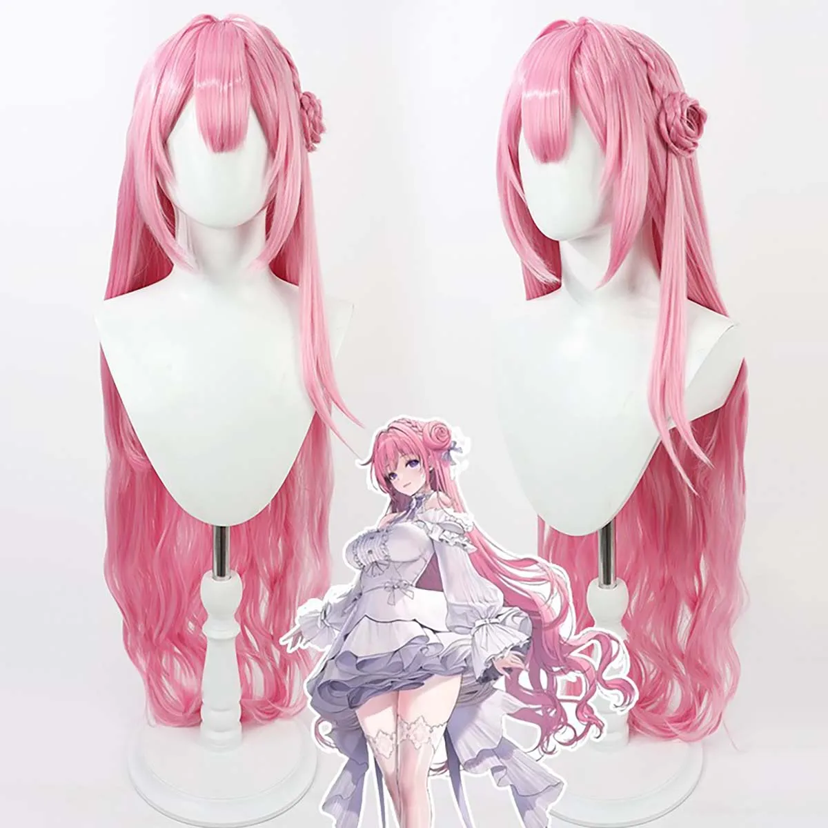 Women Game Dorothy Cosplay Long Pink Synthetic Wig