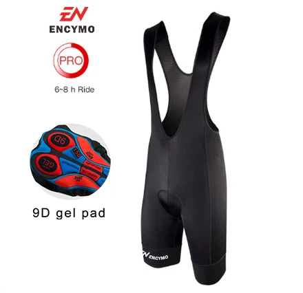 ENCYMO Cycling Bib Shorts Men Gel Pad Shockproof   Short Pro Korea Lycra Breathable Cool 6 Hours Ride Bike 