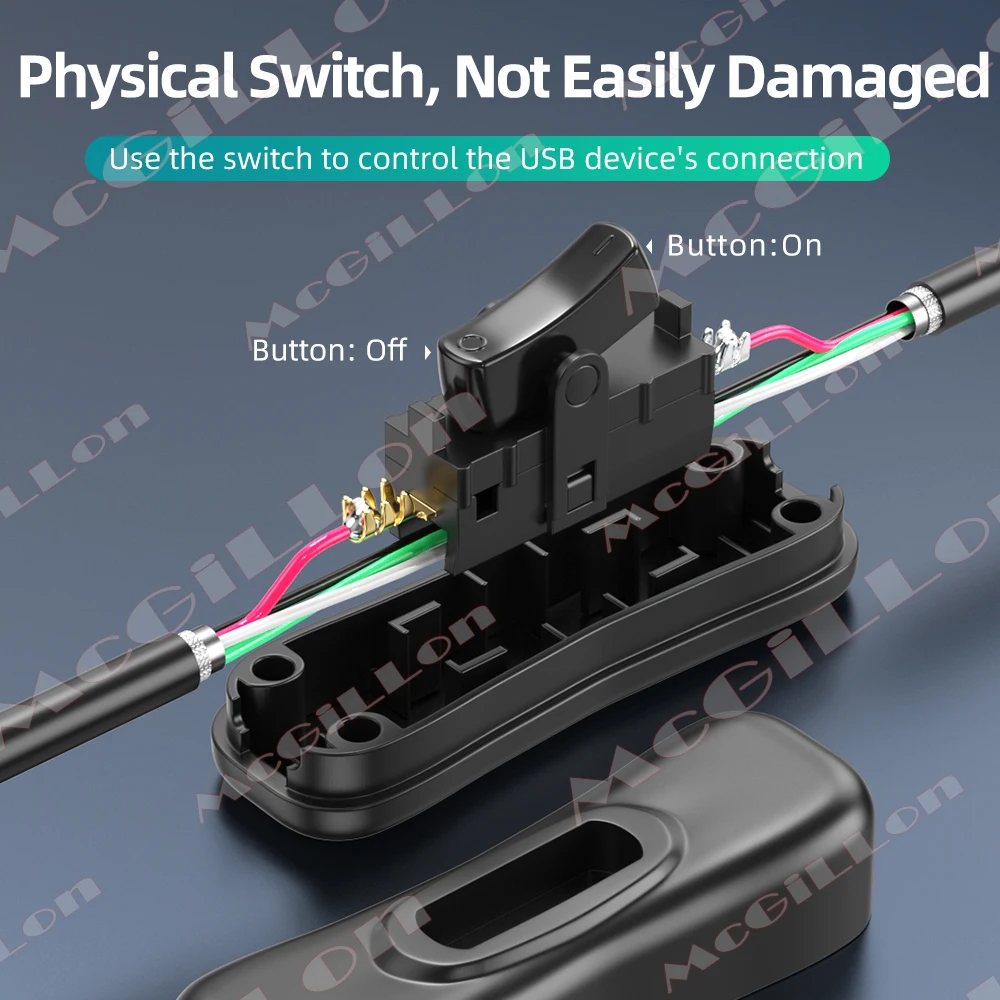 USB3.0 Cable With Switch ON/OFF Cable Extension Toggle for USB Lamp USB Fan Power Supply Line Durable Adapter USB Headset LED
