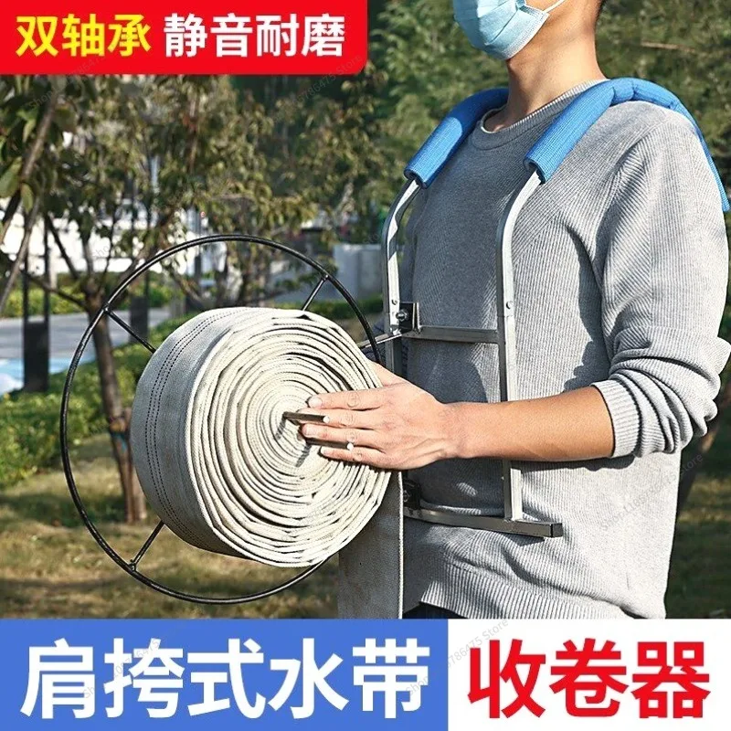 For Imported New Hose Rewinder Rewinder Pipe Pipe Artifact Back Type Hand Crank Shelf Fire Irrigation Pouring