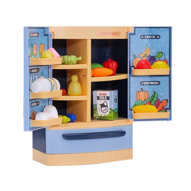 Juguete de refrigerador en aerosol, aparato de juego de simulación para niños, juego de cocina con juego de cocina, juguete único