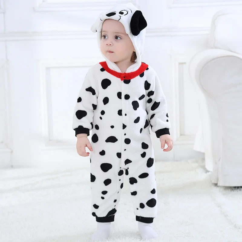 Winter Cartoon Cute Onesie for Baby Funny Cosplay Costume Flannel Home Pajamas Children Warm Fashion Thickened Hooded Rompers