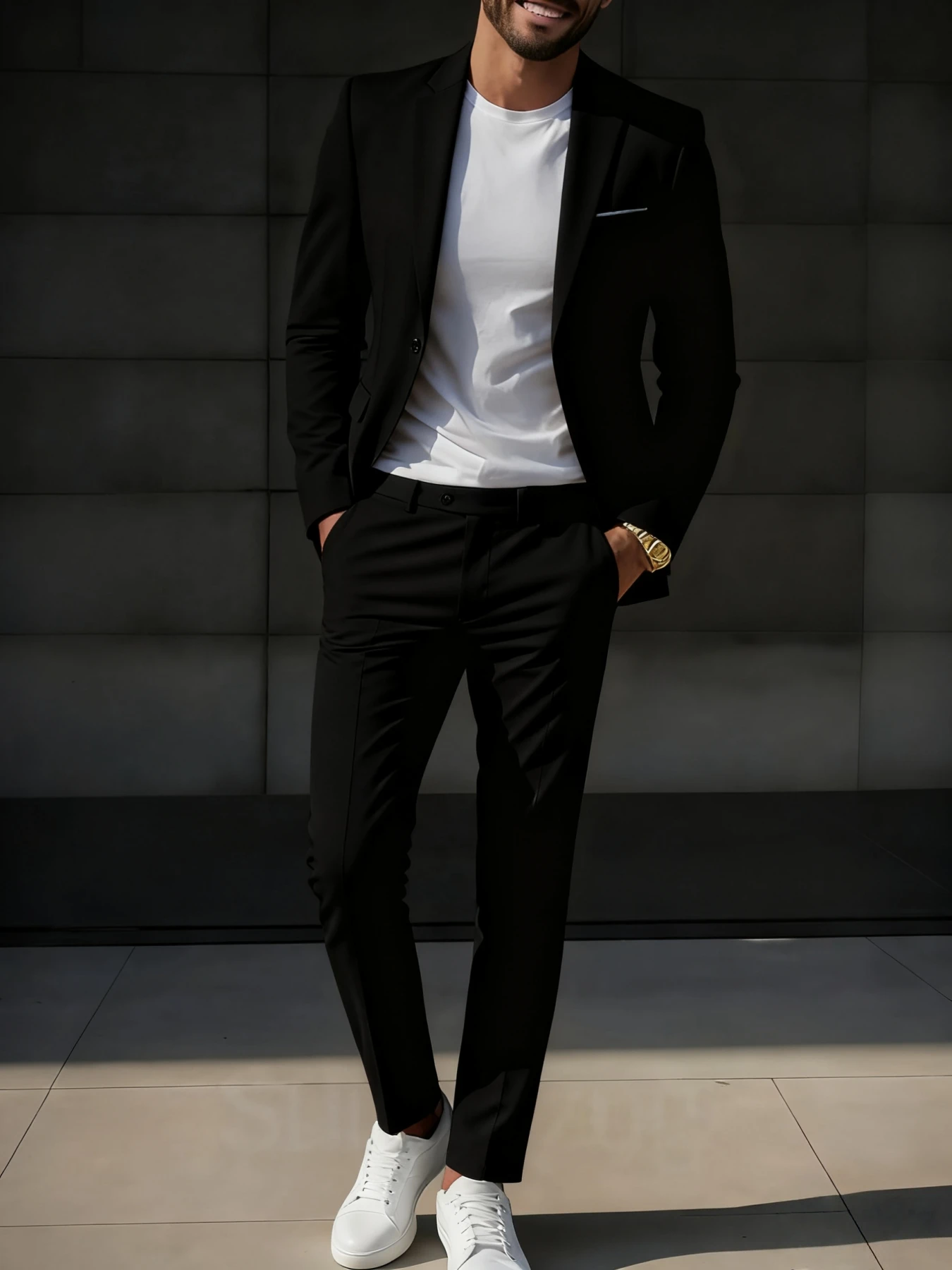 

2pcs Men's Groom & Groomsmen Suit Set, Slim Jacket & Trousers, Suitable for Wedding, Party And Ceremony