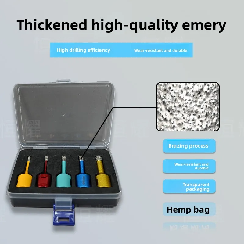

5Pcs Color Thread Drill Bit Set Smooth Drilling for Marble Tile Home Renovation Tool