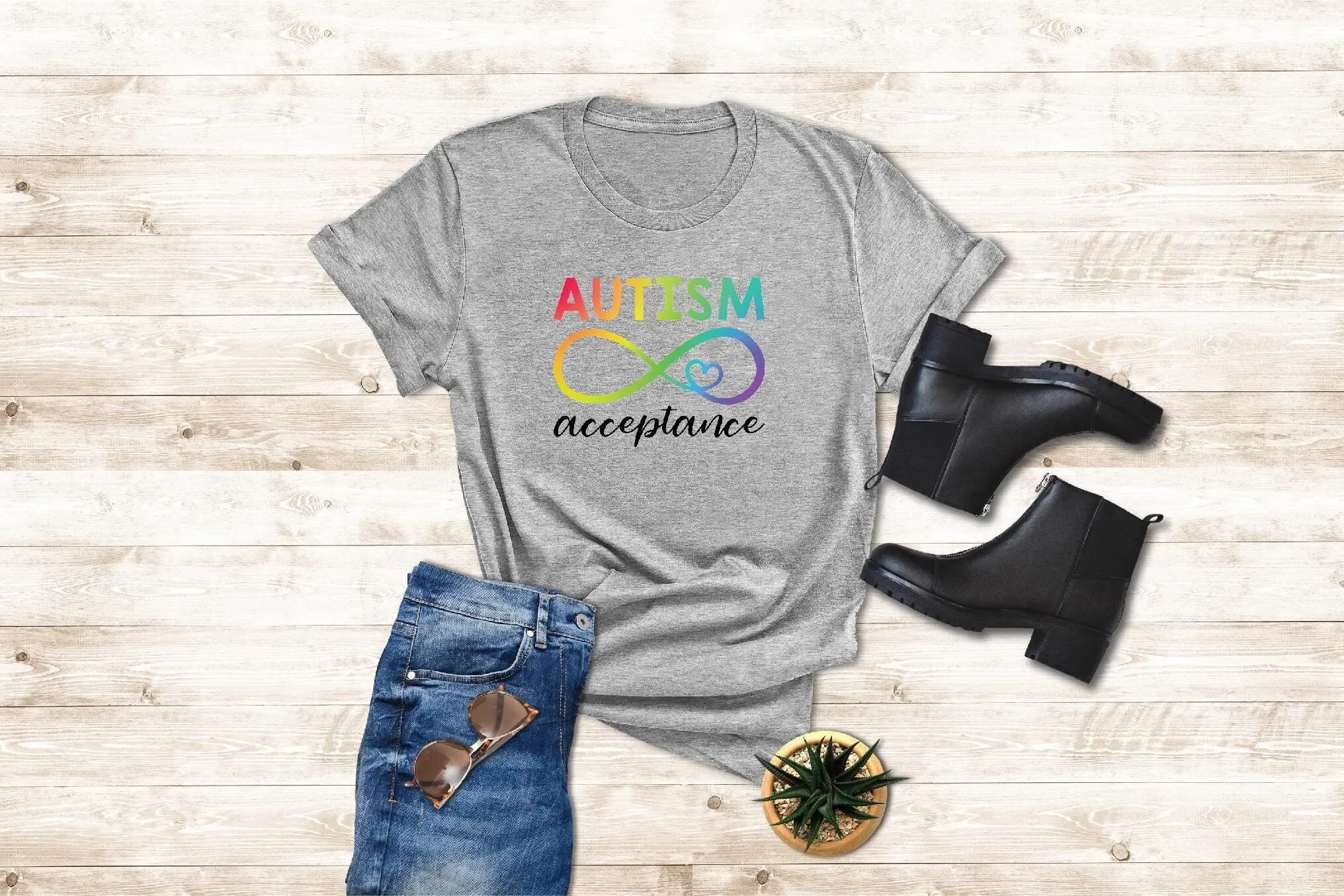 Autism Acceptance T Shirt Infinity Love Awareness Neurodiversity Month Sped Teacher