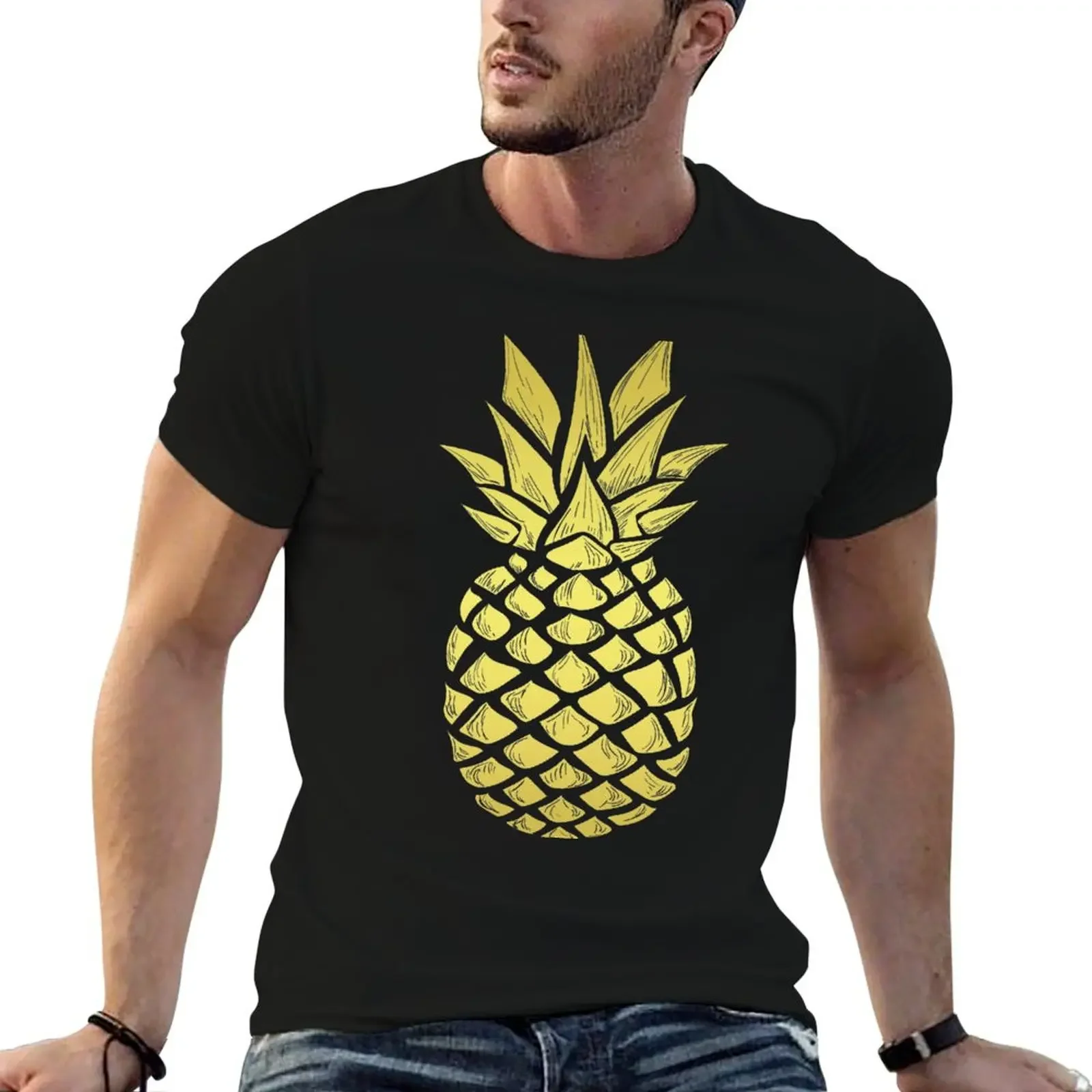 

Gold Pineapple, Classic Design T-Shirt graphics Blouse plain white t shirts men