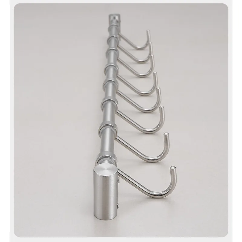 Kitchen hook rack, non-punching stainless steel, kitchenware rod hanger, spoon shovel, wall rack