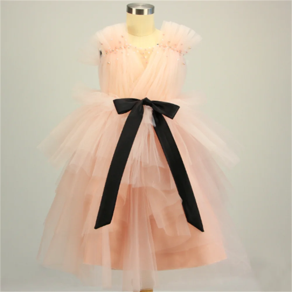 

Kids Dresses For Girls Autumn Long Baby Elegant Child Birthday Wedding Party Cake Princess Dress
