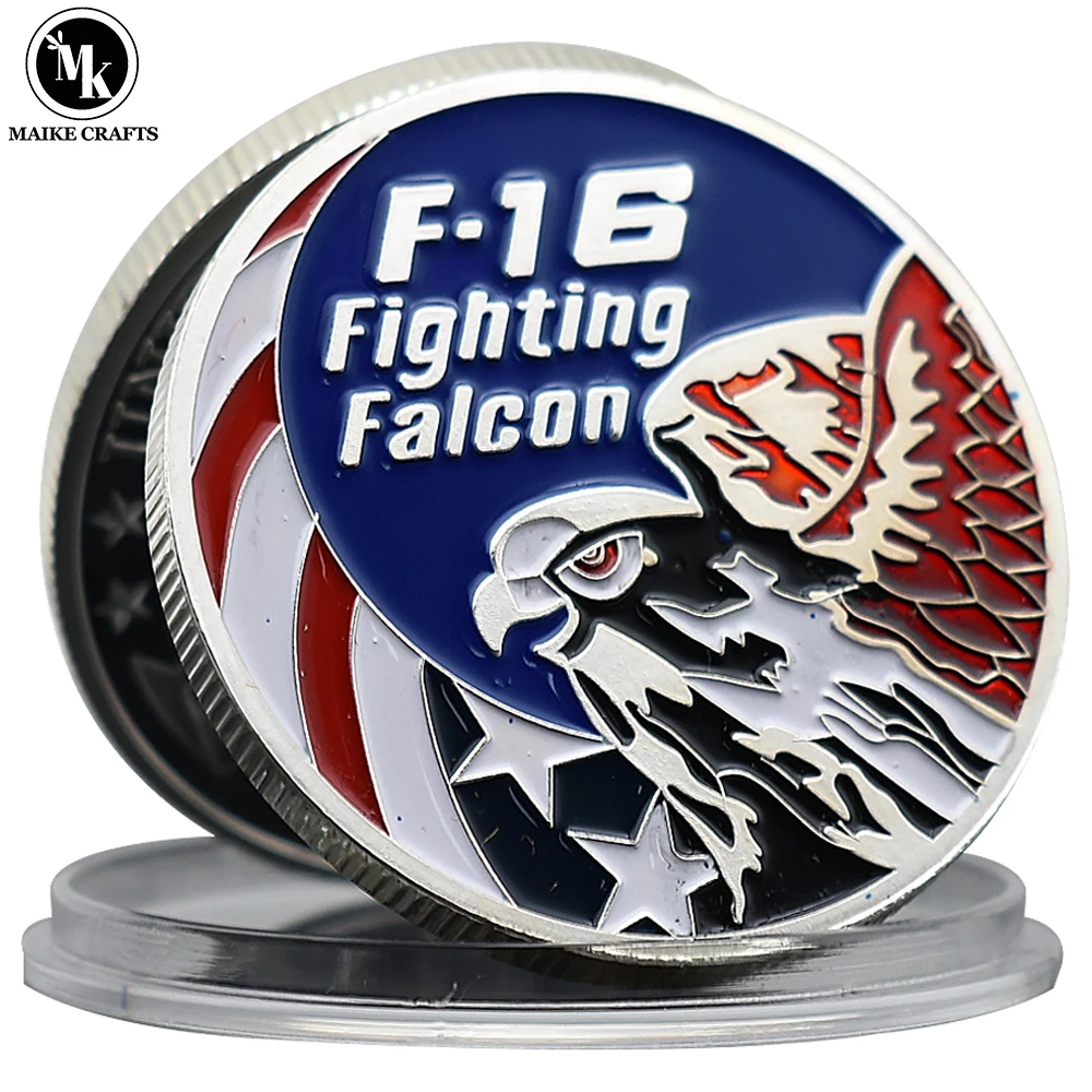 

F-16 Fighter Challenge Coin US Air Force Fighting Falcon Fighter Commemorative Coin Collection Gift