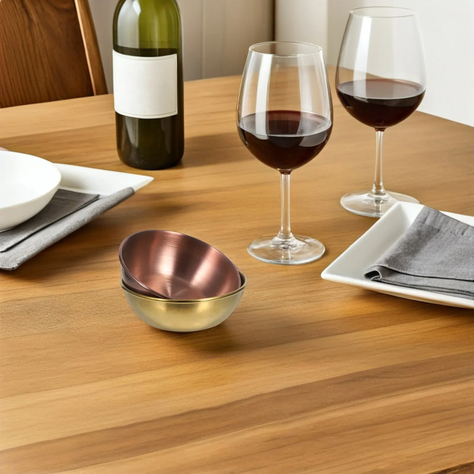8Pcs Stainless Steel Dipping Dish Set Compact Sauce for Soy Sauce Vinegar Mustard Dressing Korean Restaurant Home Use